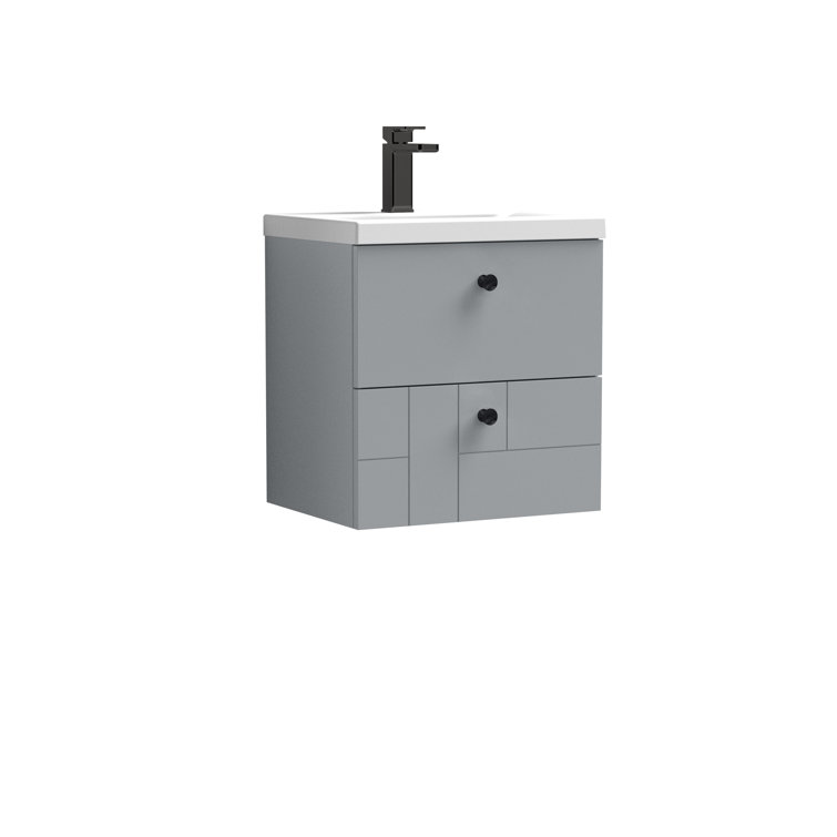 Nuie 510mm Wall Mounted Single Bathroom Vanity with Integrated Vitreous